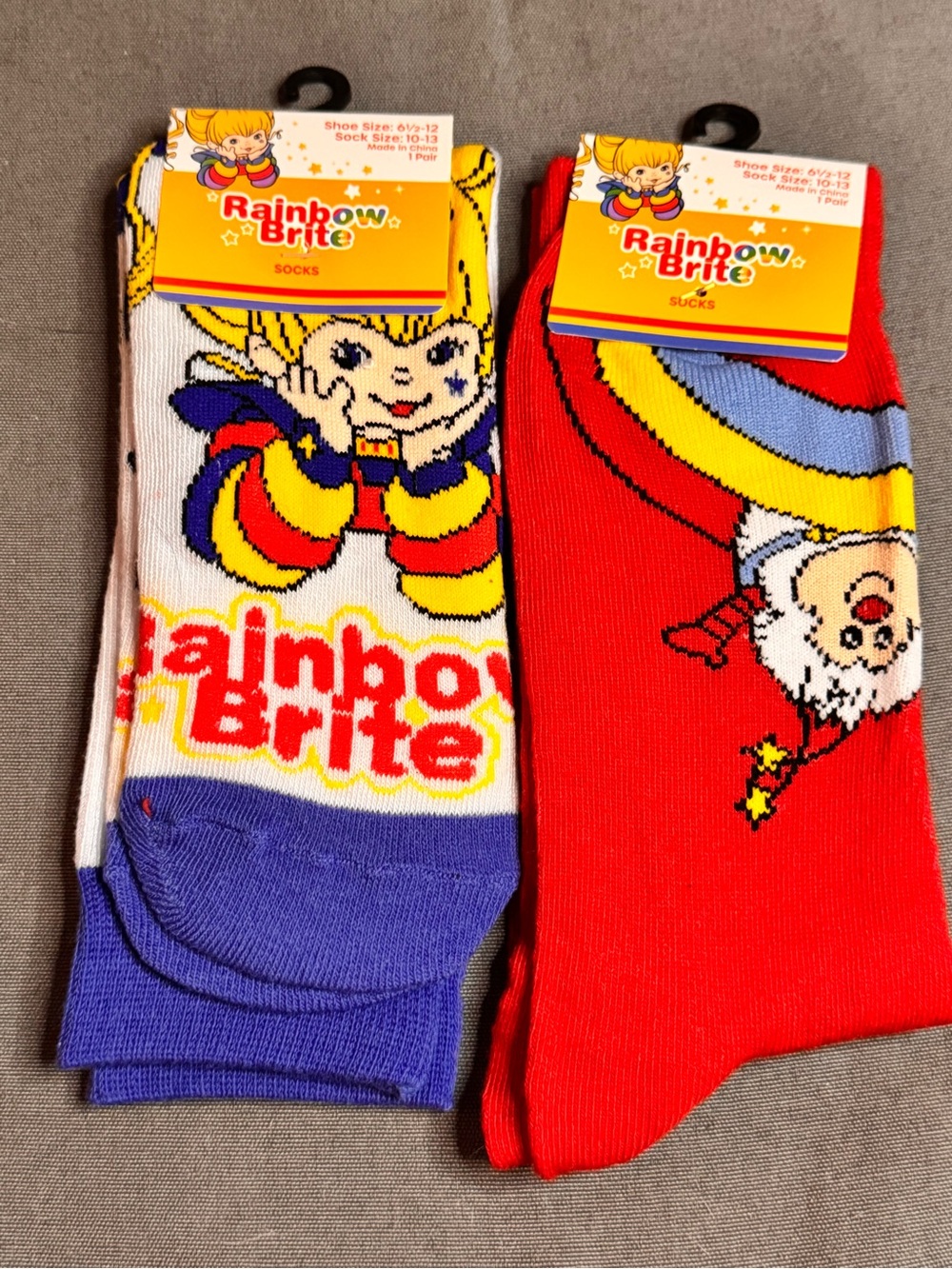 2 pair of Rainbow Bright socks